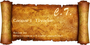 Caspari Tivadar névjegykártya